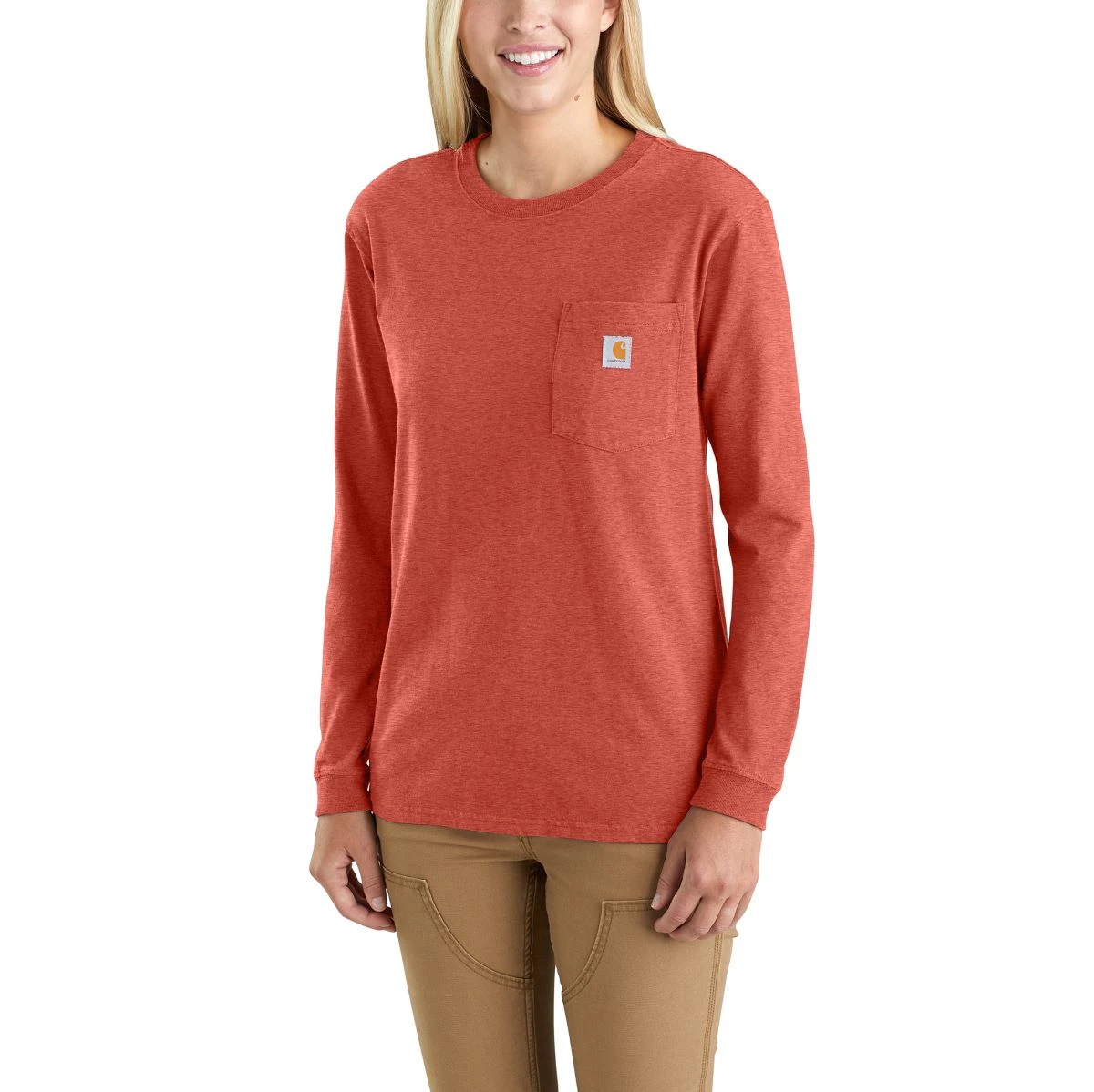 'Carhartt' Women's Heavyweight "Women At Work" Pocket T-Shirt - Earthen Clay Heather 4 'Carhartt' Women's Heavyweight "Women At Work" Pocket T-Shirt - Earthen Clay Heather