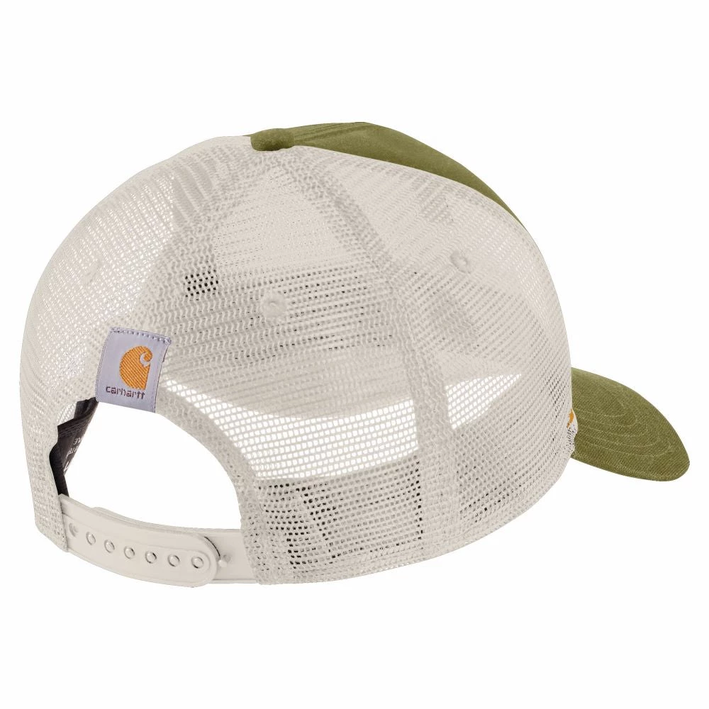 'Carhartt' Men's Canvas Mesh-Back Workwear Patch Cap - True Olive 4 'Carhartt' Men's Canvas Mesh-Back Workwear Patch Cap - True Olive