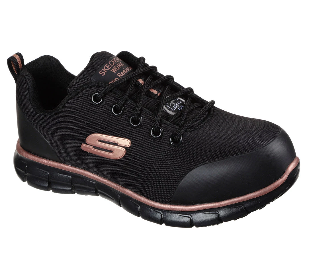 'Skechers' Women's Sure Track Chiton EH Alloy Toe - Black / Rose Gold 3 'Skechers' Women's Sure Track Chiton EH Alloy Toe - Black / Rose Gold
