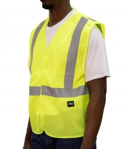 'KEY' Men's Break-A-Away Mesh Vest - Hi-Vis Yellow