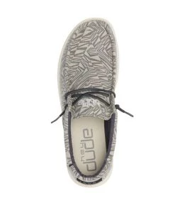 'Hey Dude' Men's Wally Print - Geo Grey