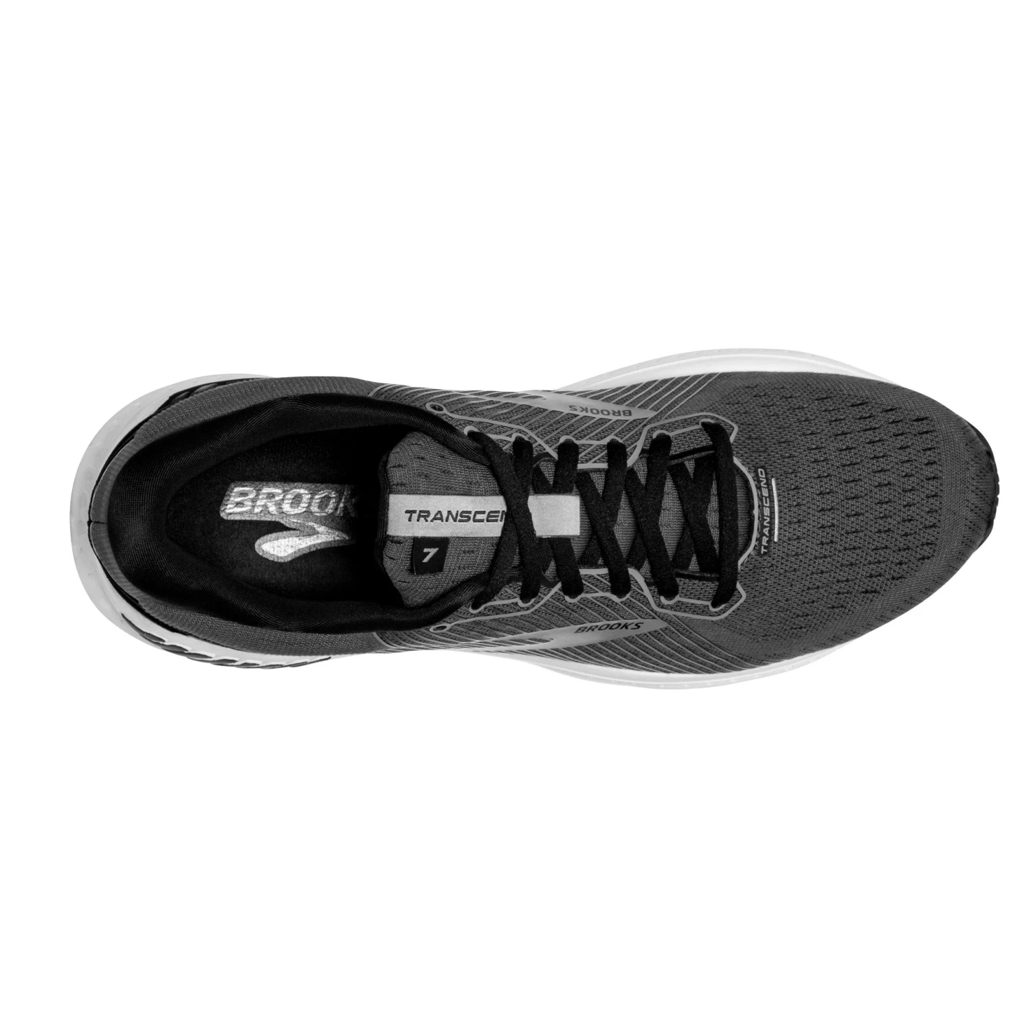 'Brooks' Men's Transcend 7 - Black / Grey 6 'Brooks' Men's Transcend 7 - Black / Grey