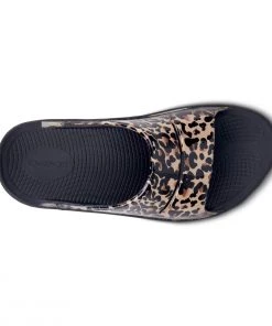 'OOFOS' Women's OOahh Slide Limited Edition - Black / Leopard