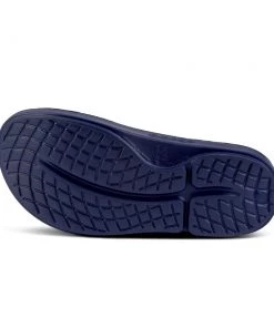 'OOFOS' Women's OOahh Slide Limited Edition - Navy / Silver / Silver Snake