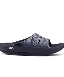 'OOFOS' Women's OOahh Slide Limited Edition - Black / Snake