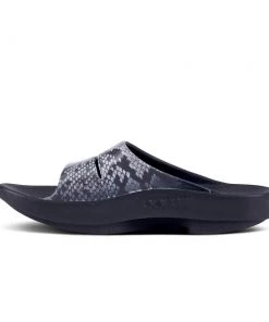 'OOFOS' Women's OOahh Slide Limited Edition - Black / Snake 13 'OOFOS' Women's OOahh Slide Limited Edition - Black / Snake