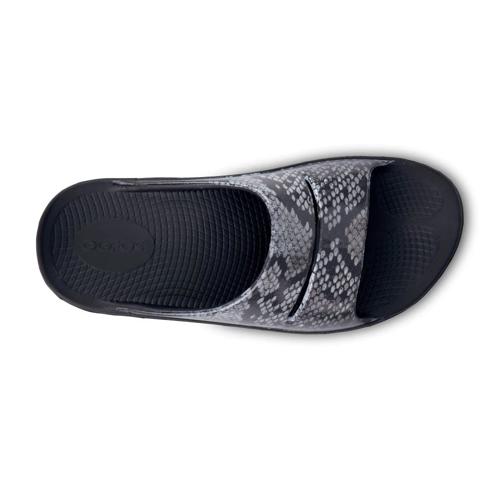 'OOFOS' Women's OOahh Slide Limited Edition - Black / Snake 4 'OOFOS' Women's OOahh Slide Limited Edition - Black / Snake