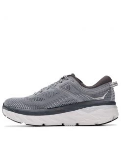 'HOKA' Men's Bondi 7 - Wild Dove / Dark Shadow (Extra Wide)