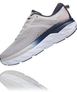 'HOKA' Women's Bondi 7 - Lunar Rock / Black Iris 9 'HOKA' Women's Bondi 7 - Lunar Rock / Black Iris