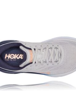 'HOKA' Women's Bondi 7 - Lunar Rock / Black Iris 8 'HOKA' Women's Bondi 7 - Lunar Rock / Black Iris