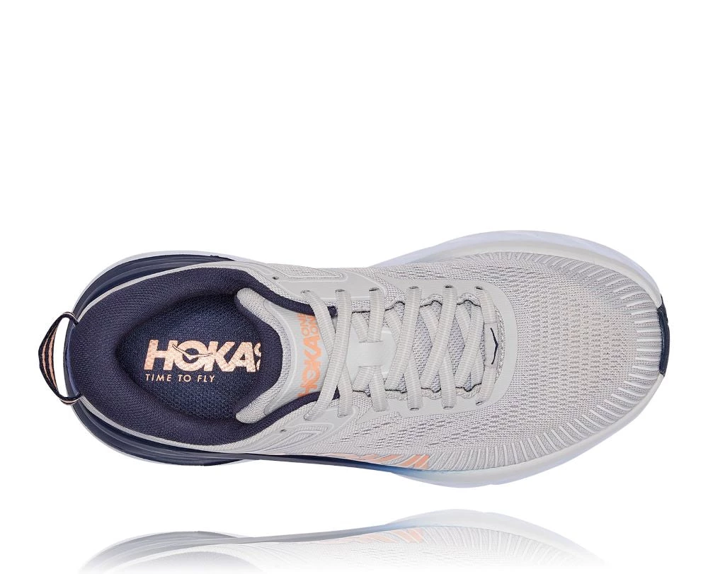 'HOKA' Women's Bondi 7 - Lunar Rock / Black Iris 5 'HOKA' Women's Bondi 7 - Lunar Rock / Black Iris