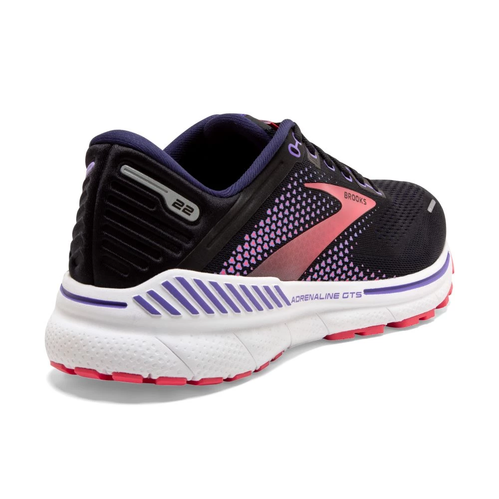 'Brooks' Women's Adrenaline GTS 22 - Black / Purple / Coral 8 'Brooks' Women's Adrenaline GTS 22 - Black / Purple / Coral