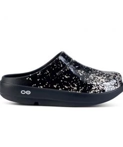 'OOFOS' Women's OOcloog Clog Limited Edition - Black / Champagne Pop