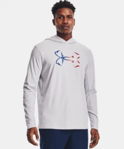 'Under Armour' Men's Iso-Chill Freedom Hook Hoodie - Halo Gray / White