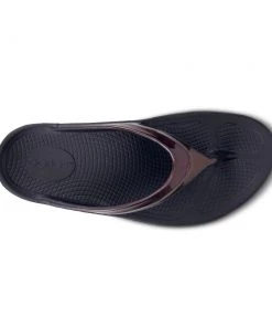 'OOFOS' Women's OOlala Luxe Thong - Cabernet