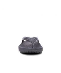 'OOFOS' Women's OOlala Luxe Thong - Glitter Black