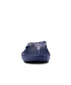 'OOFOS' Women's OOlala Thong Limited Edition - Navy / Silver Snake