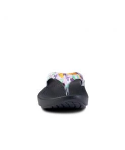 'OOFOS' Women's OOlala Thong Limited Edition - Black / Purple Watercolor