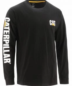 'Caterpillar' Men's Trademark Banner Tee - Black