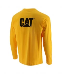 'Caterpillar' Men's Trademark Pocket T-Shirt - Yellow / Black