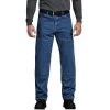 'Dickies' Relaxed Fit Workhorse Double Knee Denim Jeans - Stonewashed Indigo Blue Men