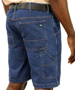 'KEY' Men's Comfort Denim Dungaree Short - Enzyme Washed