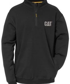 'Caterpillar' Men's Canyon 1/4 Zip Sweatshirt - Black