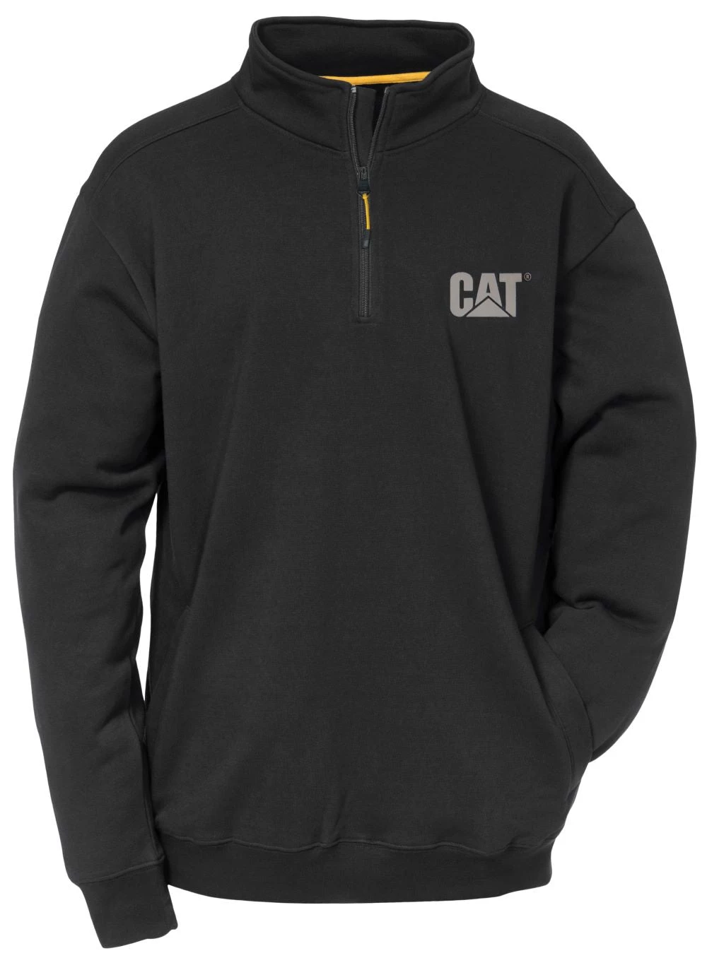 'Caterpillar' Men's Canyon 1/4 Zip Sweatshirt - Black 3 'Caterpillar' Men's Canyon 1/4 Zip Sweatshirt - Black