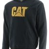 'Caterpillar' Men's Trademark Thermal Lined Hoodie - Black