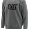 'Caterpillar' Men's Trademark Logo Crew Sweatshirt - Dark Heather Grey 1 'Caterpillar' Men's Trademark Logo Crew Sweatshirt - Dark Heather Grey