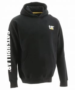 'Caterpillar' Men's Trademark Banner Hooded Sweatshirt - Black