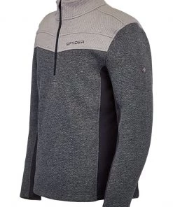SPYDER ACTIVE SPORTS 'Spyder' Men's Encore 1/2 Zip Fleece - Ebony Alloy 10 SPYDER ACTIVE SPORTS 'Spyder' Men's Encore 1/2 Zip Fleece - Ebony Alloy