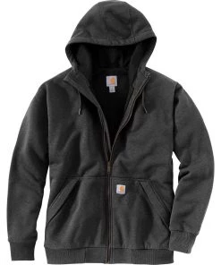 'Carhartt' Men's Rain Defender® Midweight Full Zip Hooded Sweatshirt - Black