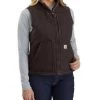 'Carhartt' Women's Washed Sherpa Lined Vest - Dark Brown