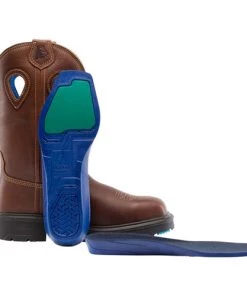 'Steel Blue' Men's Blue Heeler Western Square Toe EH WP Steel Toe - Oak 7 'Steel Blue' Men's Blue Heeler Western Square Toe EH WP Steel Toe - Oak