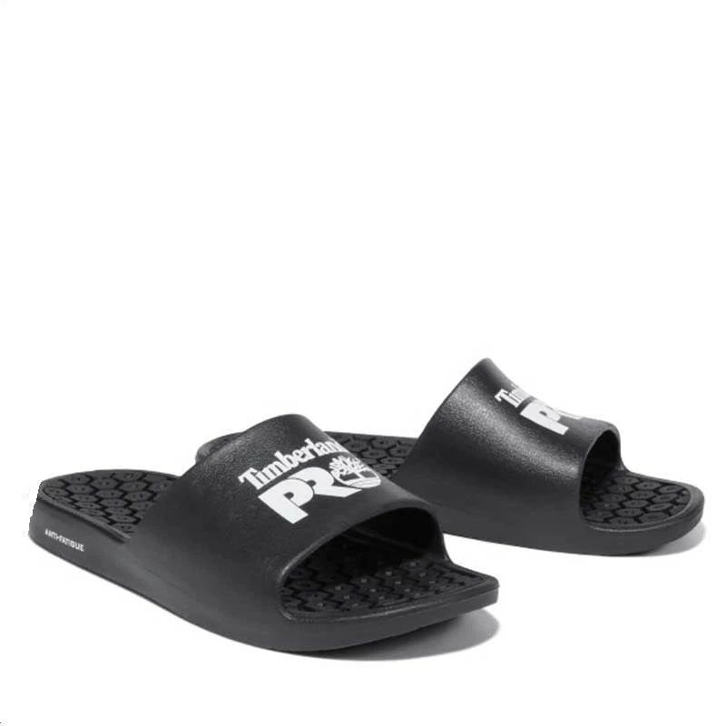 'Timberland Pro' Men's Logo Anti-Fatigue Tech Slides - Black 3 'Timberland Pro' Men's Logo Anti-Fatigue Tech Slides - Black