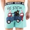 'Lazy One' Men's Gas Station Boxer - Aqua Blue 2 'Lazy One' Men's Gas Station Boxer - Aqua Blue