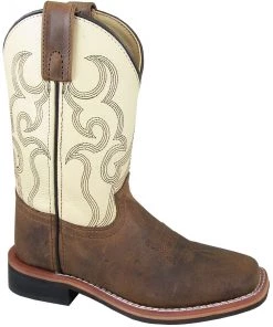 Smoky Mountain Boots 'Smoky Mountain' Children's Scout Western Square Toe - Brown / Cream
