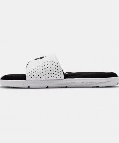 'Under Armour' Men's Ignite Slide Sandal - White / Black / Black
