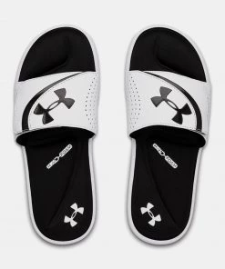 'Under Armour' Men's Ignite Slide Sandal - White / Black / Black