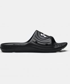 'Under Armour' Men's Locker IV Slide Sandal - Black / Black / White