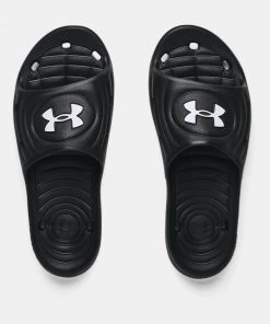 'Under Armour' Men's Locker IV Slide Sandal - Black / Black / White 8 'Under Armour' Men's Locker IV Slide Sandal - Black / Black / White