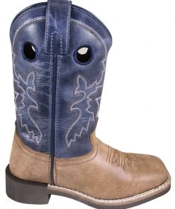 Smoky Mountain Boots 'Smoky Mountain' Youth Canyon Western Square Toe - Vintage Brown / Vintage Blue