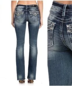 SWEET PEOPLE APPAREL Women Mad About You Bootcut Jeans - Dark Wash Denim