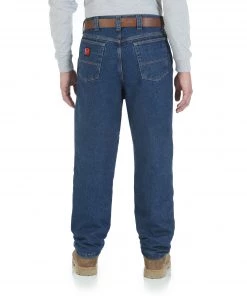 'Wrangler' Men's Quilt Lined 5 Pocket Jeans - Antique Indigo