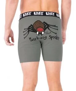 'Lazy One' Men's Barking Spider Boxer Brief - Grey