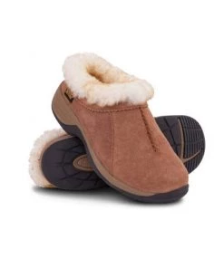 'Old Friend Footwear' Women's Snowbird II Clog Slipper - Chestnut