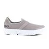 'OOFOS' Women's OOmg Low Slip On - White / Grey 1 'OOFOS' Women's OOmg Low Slip On - White / Grey