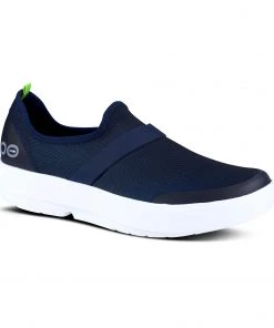'OOFOS' Women's OOmg Fibre Low Slip On - White / Navy