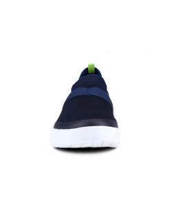 'OOFOS' Women's OOmg Fibre Low Slip On - White / Navy 13 'OOFOS' Women's OOmg Fibre Low Slip On - White / Navy